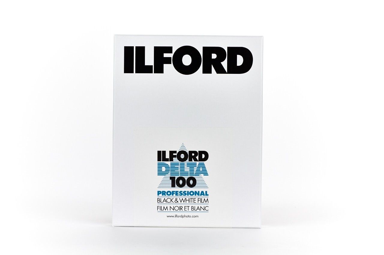 Ilford Delta 100 4x5 film box