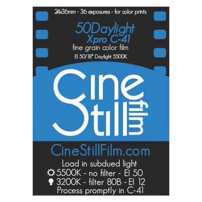 CineStill 50 ISO Daylight Xpro C-41 Film - film listing