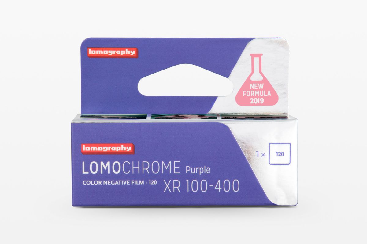 Lomography LomoChrome Purple 120 film box