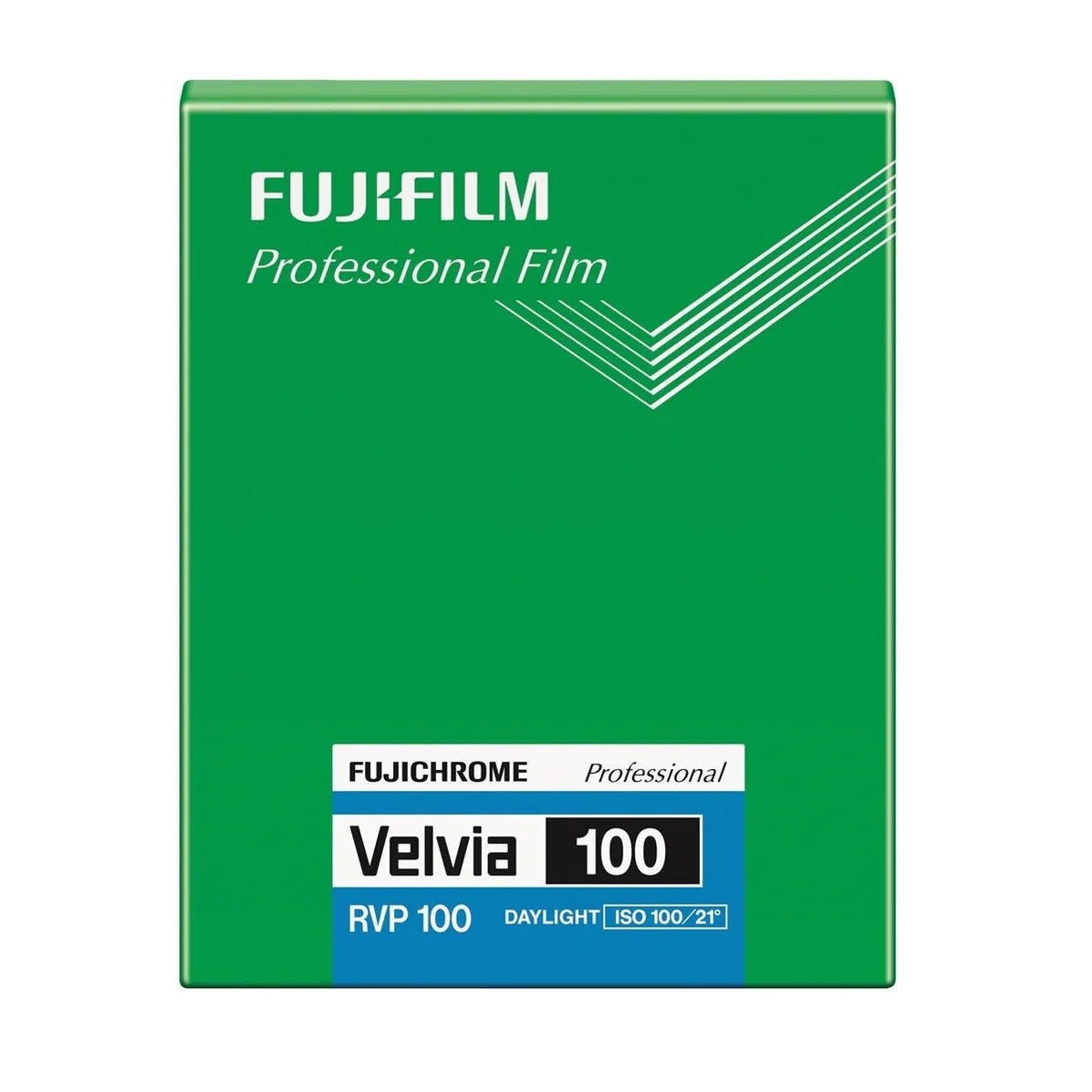 Fujifilm Velvia 100 4x5 film box